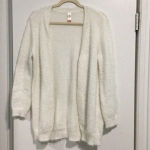 White Fuzzy Cardigan
